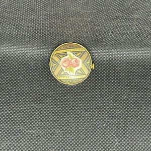 Vintage French Damascene Brooch Art Deco